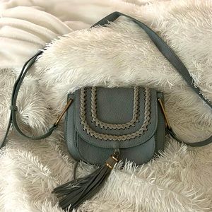 Blue leather lined purse
